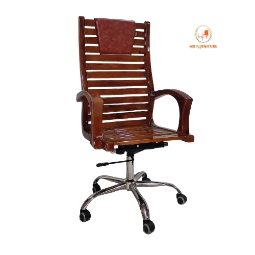 Wooden Director Office Swivel Chair With Headrest-M129G