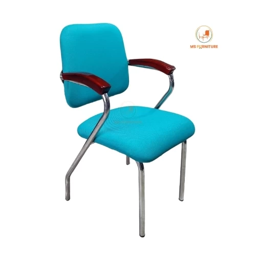 Modern Visitor Chair with Stainless Steel Frame-Teal Fabric-M130